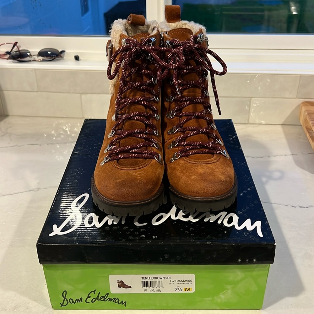 Sam Edelman Brown Lace Up Boots